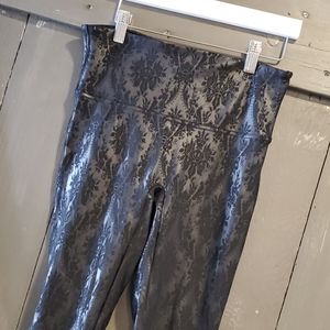 Faux Leather Brocade Legging